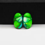 Peacock Dahlia composite pair 18x11x3mm 12ct oval cabochon - photo 4