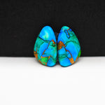Peacock Dahlia composite pair 15x10x3mm 10.5ct freeform cabochon - photo 4