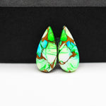 Peacock Dahlia composite pair 21x10x4mm 12.5ct pear cabochon - photo 4