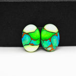 Peacock Dahlia composite pair 16x11x3mm 12.5ct oval cabochon - photo 4