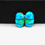 Peacock Dahlia composite pair 17x11x3mm 13ct oval cabochon - photo 4
