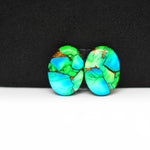 Peacock Dahlia composite pair 15x11x3mm 8ct oval cabochon - photo 4