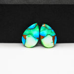 Peacock Dahlia composite pair 17x11x3mm 9.5ct pear cabochon - photo 4