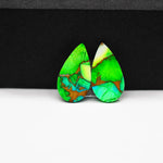 Peacock Dahlia composite pair 19x10x3mm 11ct pear cabochon - photo 3