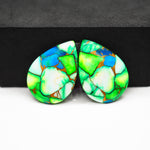 Peacock Dahlia composite pair 27x20x3mm 33ct pear cabochon - photo 4