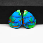 Peacock Dahlia composite pair 27x20x3mm 30.5ct pear cabochon - photo 4