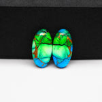 Peacock Dahlia composite pair 18x10x3mm 11.5ct oval cabochon - photo 4