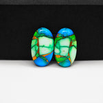 Peacock Dahlia composite pair 18x10x3mm 12.5ct oval cabochon - photo 4