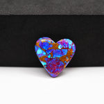 Stabilized Purple Mohave (Mojave) Turquoise Heart Cabochon 19x19x3mm 11.5ct - purple with blue Kingman turquoise nuggets and bronze veining - Pedra Gems.
