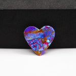 Stabilized Purple Mohave (Mojave) Turquoise Heart Cabochon 19x19x3mm 11.5ct - purple with blue Kingman turquoise nuggets and bronze veining - Pedra Gems.