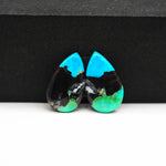 Mohave Buffalo composite pair 19x11x3mm 8.5ct pear cabochon Kingman - photo 4