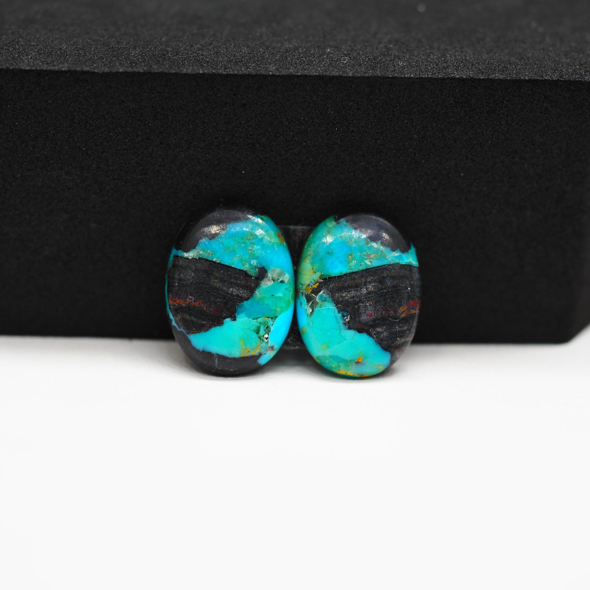 Mohave Buffalo composite pair 17x12x3mm 10.5ct oval cabochon Kingman - photo 4