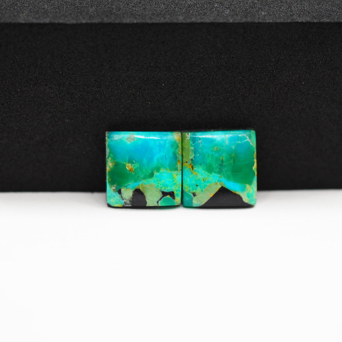 Mohave Buffalo composite pair 12x12x3mm 8.5ct square cabochon Kingman - photo 4
