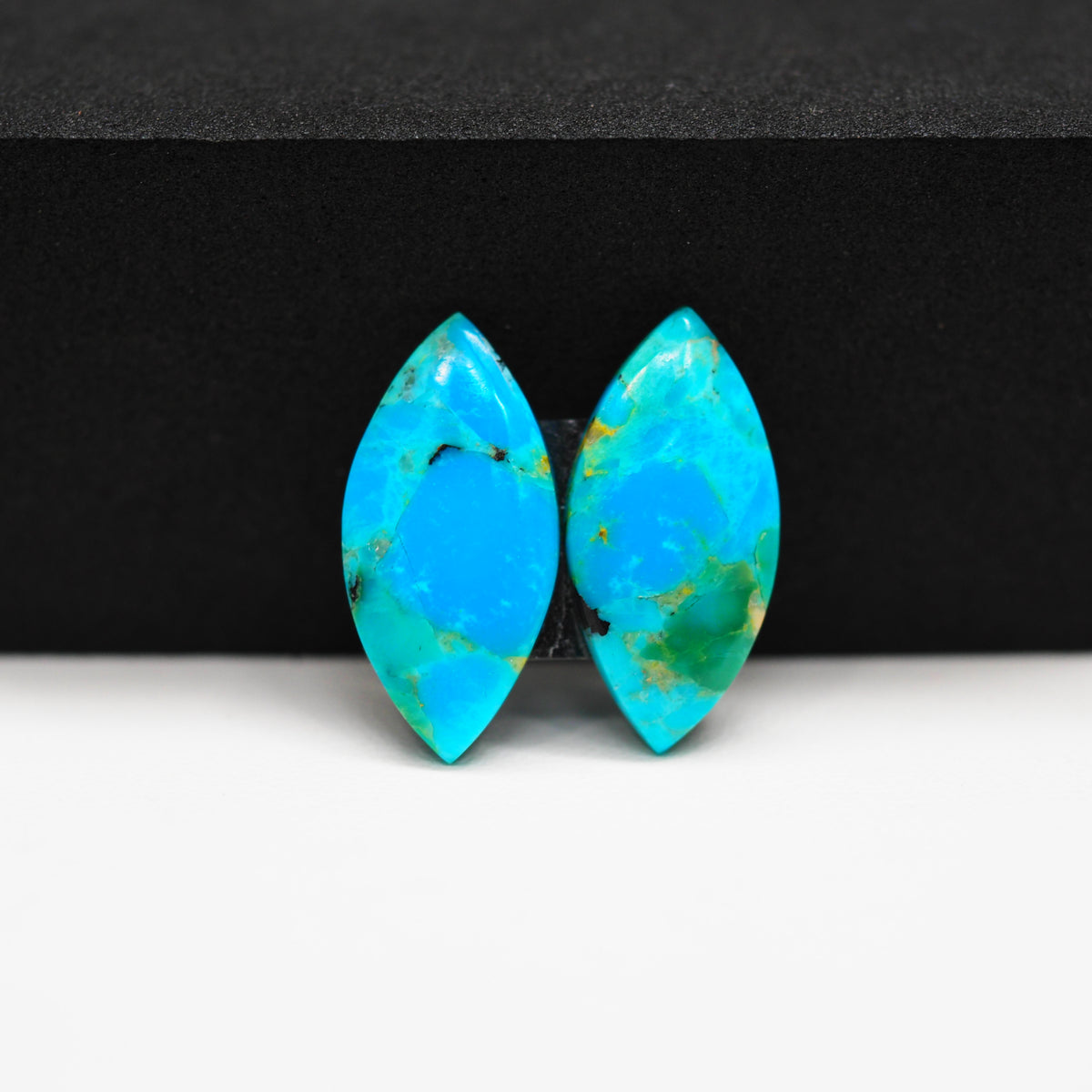 Mohave Buffalo composite pair 22x11x3mm 10.5ct marquise navette cabochon Kingman - photo 3
