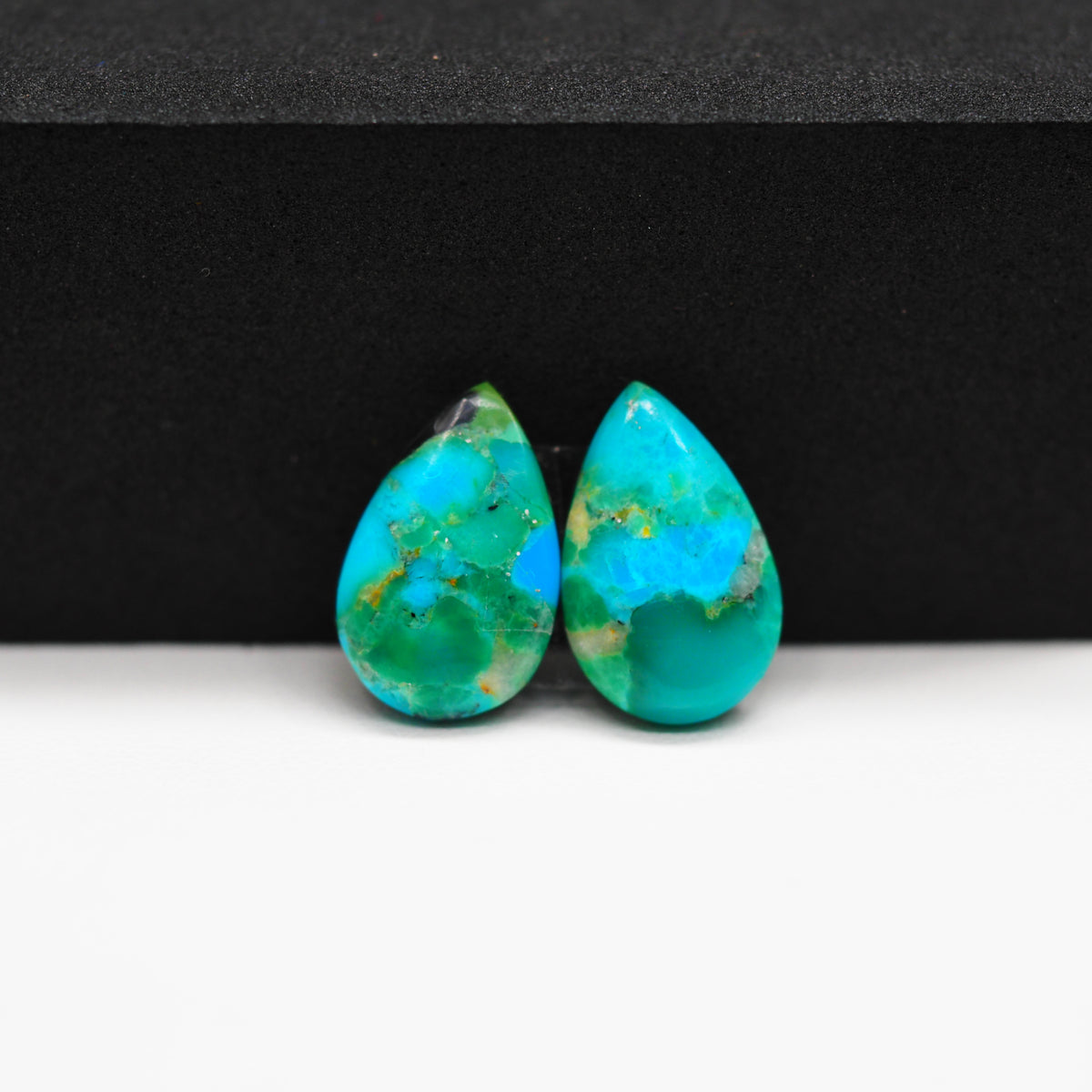 Mohave Buffalo composite pair 17x11x3mm 10ct pear cabochon Kingman - photo 4