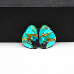 Mohave Buffalo composite pair 17x13x3mm 11ct freeform cabochon Kingman - photo 2