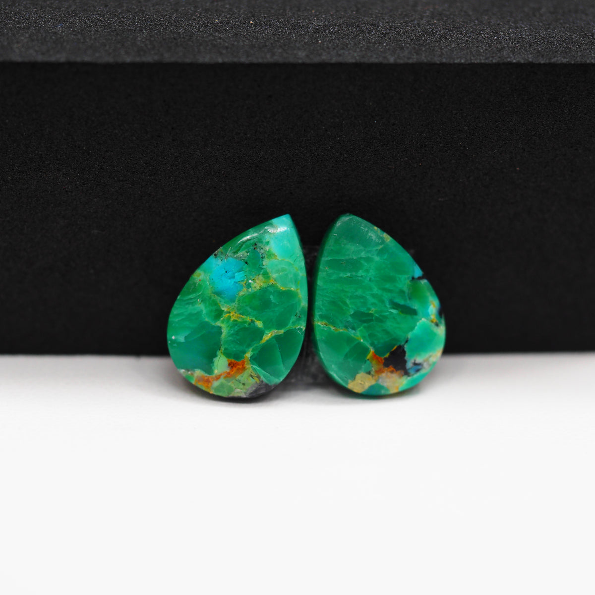 Mohave Buffalo composite pair 16x11x3mm 10ct pear cabochon Kingman - photo 4