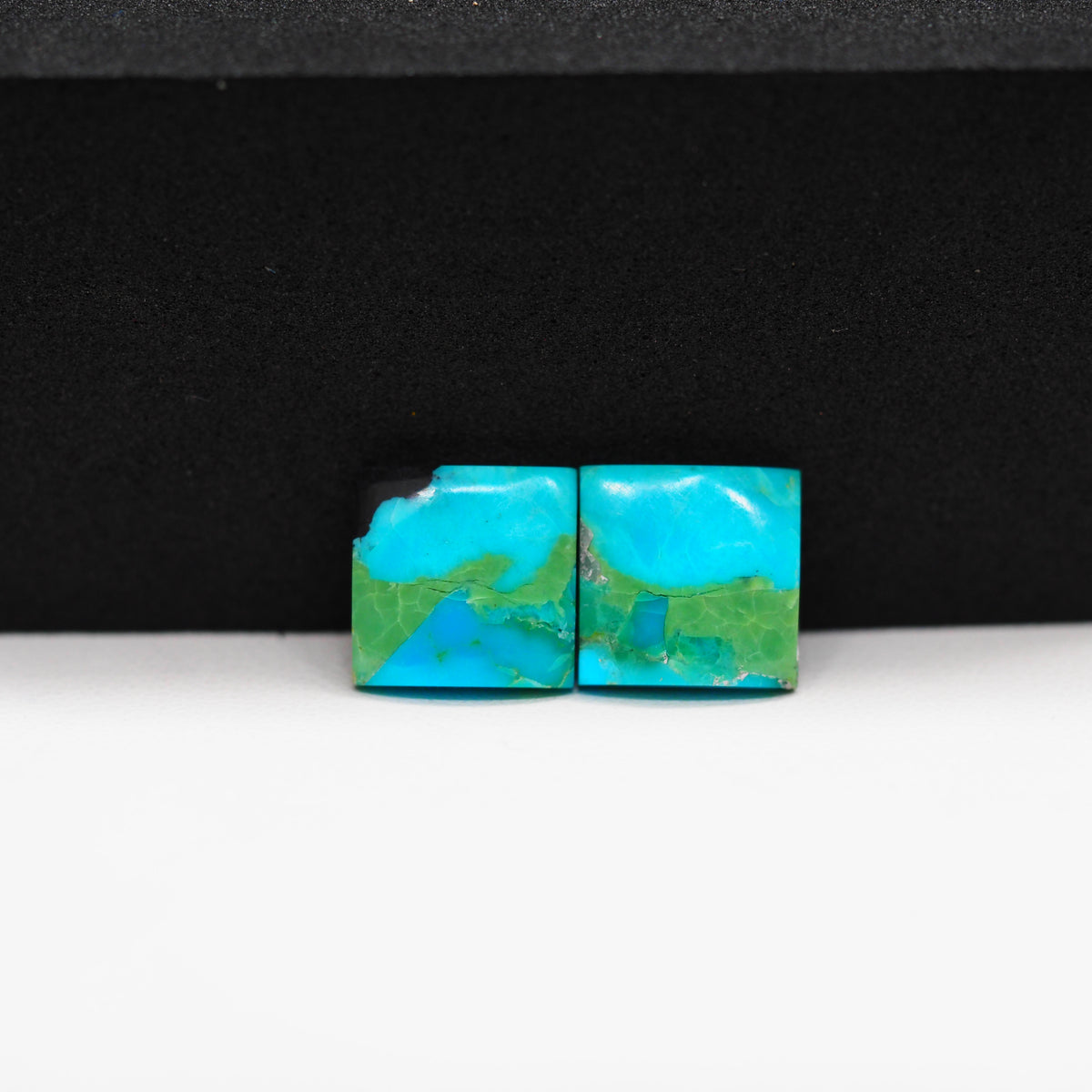 Mohave Buffalo composite pair 10x10x3mm 7ct square cabochon Kingman - photo 4