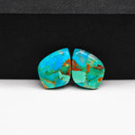 Mohave Buffalo composite pair 17x13x3mm 11ct kite cabochon Kingman - photo 4