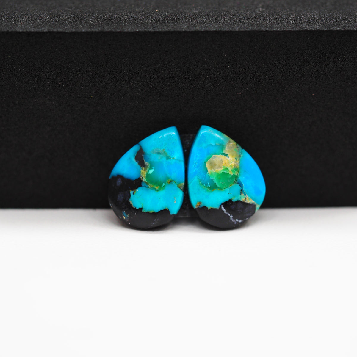 Mohave Buffalo composite pair 15x11x3mm 9ct pear cabochon Kingman - photo 4