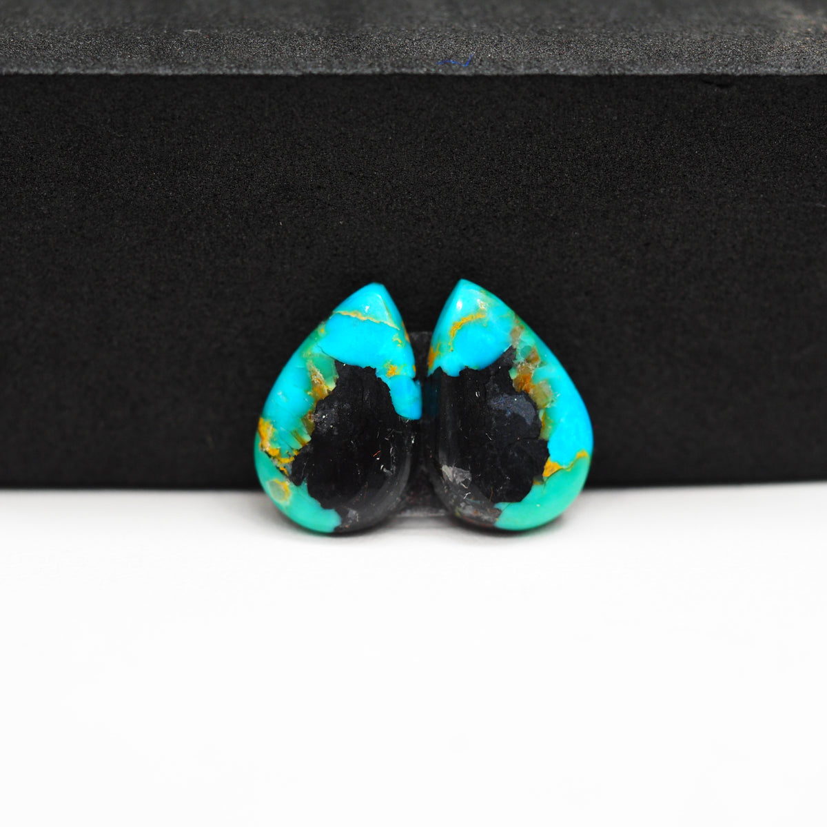 Mohave Buffalo composite pair 16x11x3mm 7.5ct pear cabochon Kingman - photo 4