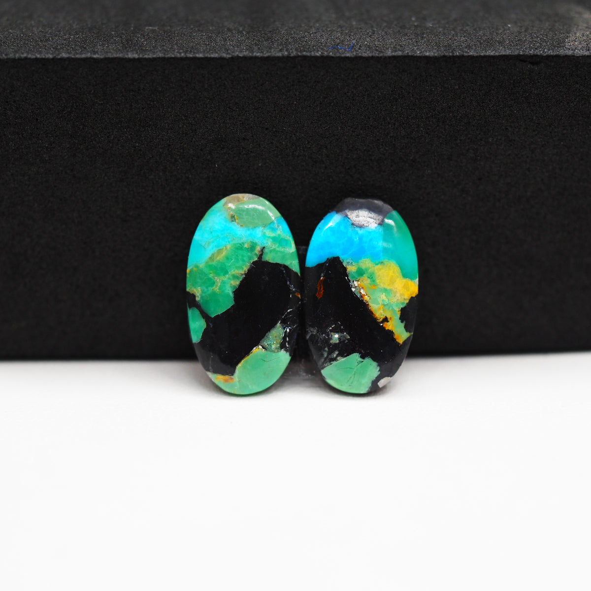 Mohave Buffalo composite pair 18x10x3mm 8.5ct oval cabochon Kingman - photo 4