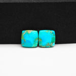Mohave Buffalo composite pair 11x11x3mm 8ct cushion cabochon Kingman - photo 4
