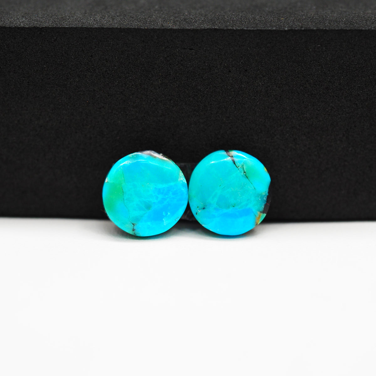 Mohave Buffalo composite pair 12x12x3mm 9ct round cabochon Kingman - photo 4