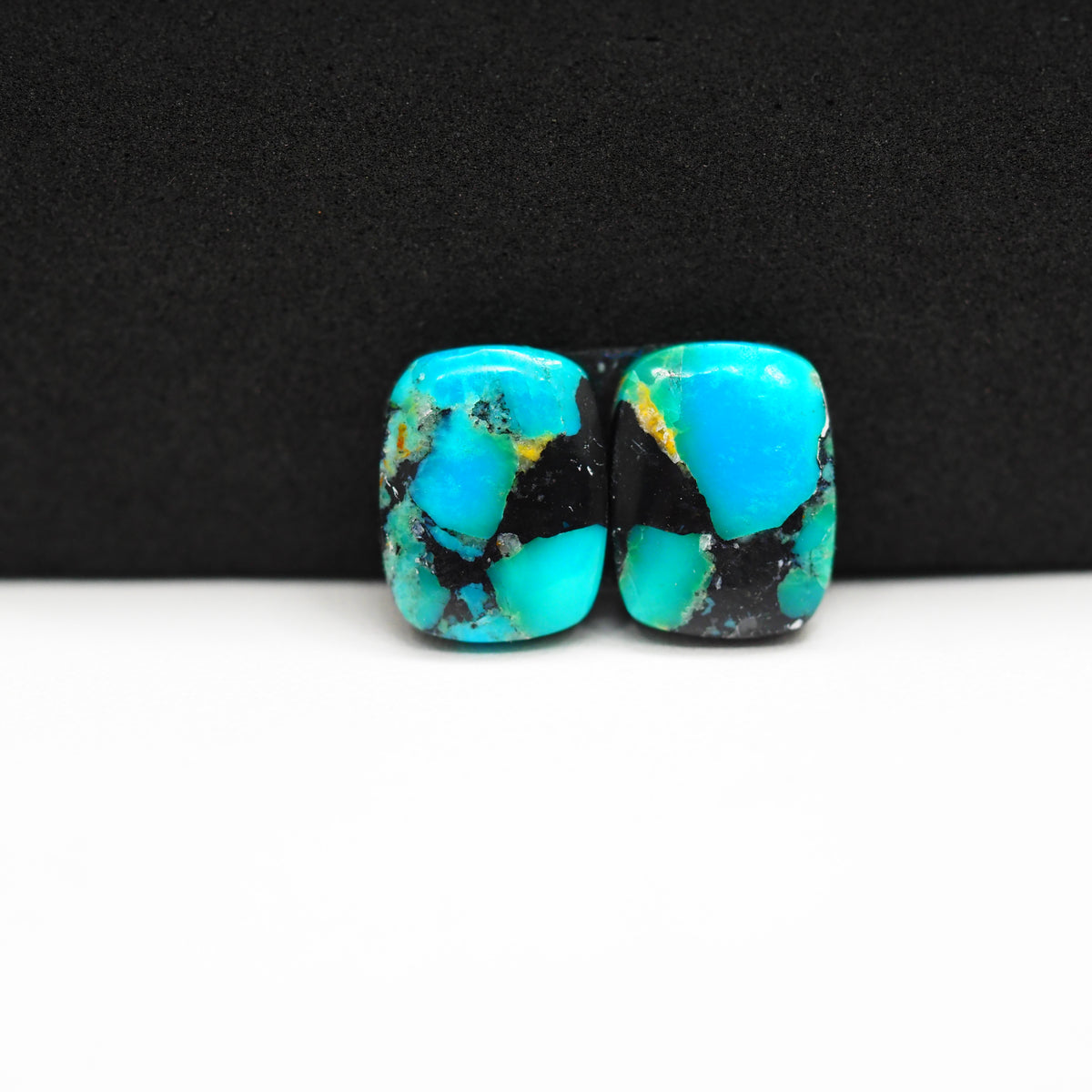 Mohave Buffalo composite pair 14x10x3mm 9ct cushion cabochon Kingman - photo 4