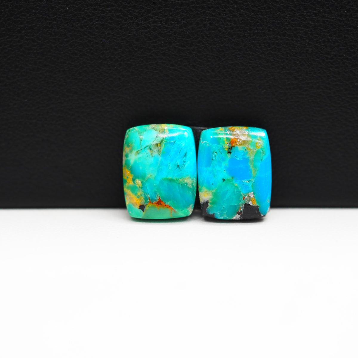 Mohave Buffalo composite pair 13x10x3mm 9.5ct cushion cabochon Kingman - photo 4