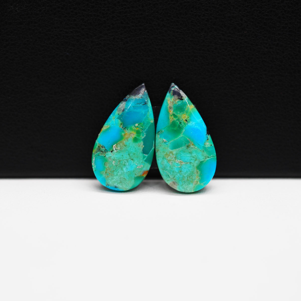 Mohave Buffalo composite pair 21x11x3mm 9ct pear cabochon Kingman - photo 4