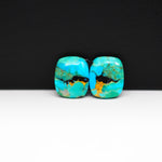 Mohave Buffalo composite pair 13x11x3mm 8ct cushion cabochon Kingman - photo 2