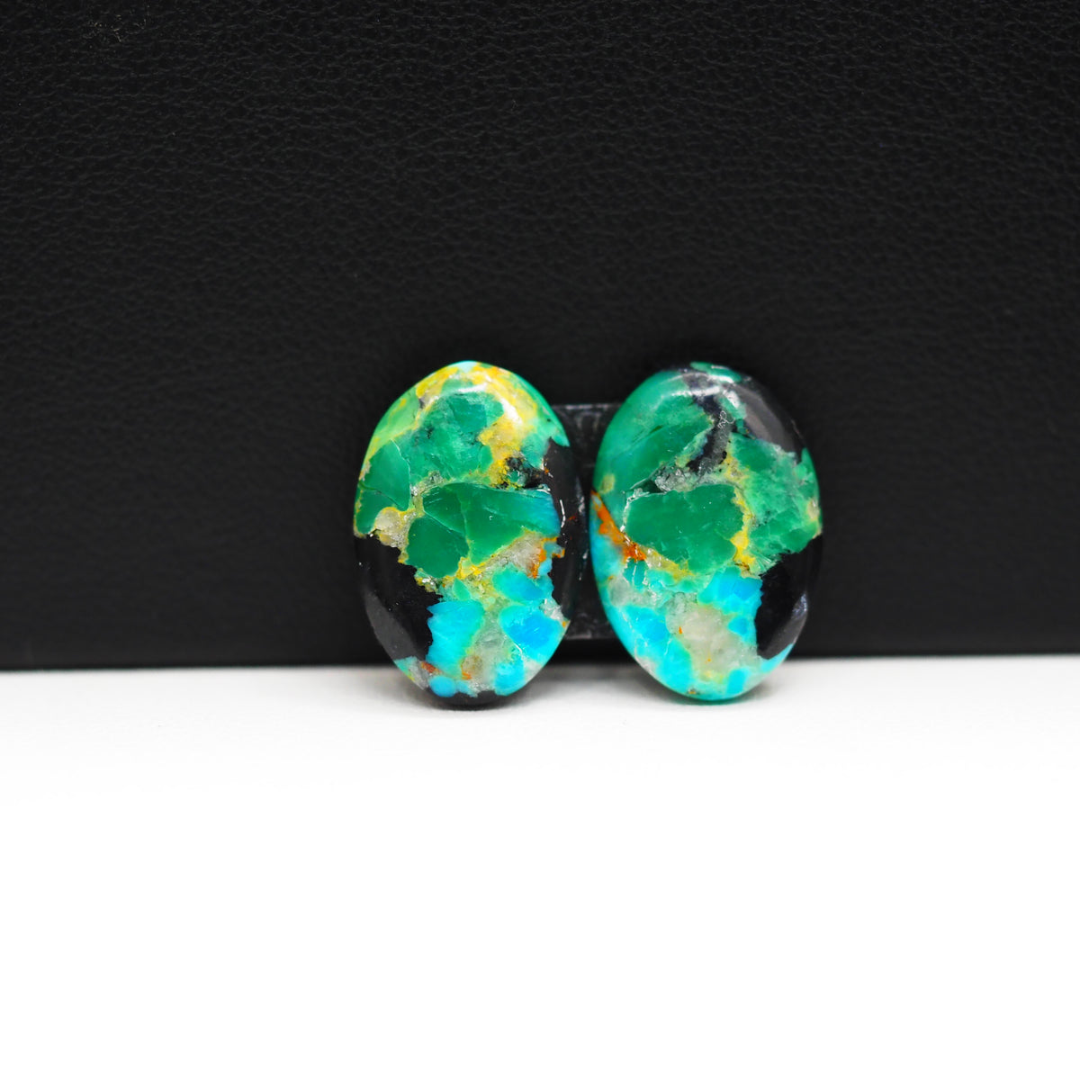 Mohave Buffalo composite pair 17x12x3mm 11ct oval cabochon Kingman - photo 4