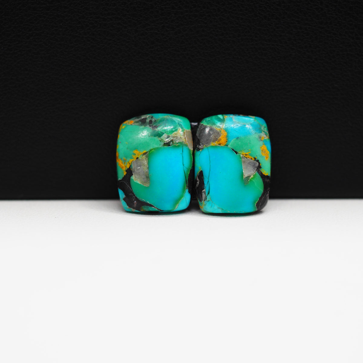 Mohave Buffalo composite pair 15x12x3mm 12ct cushion cabochon Kingman - photo 4