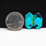 Mohave Buffalo composite pair 21x12x3mm 11.5ct hexagon cabochon Kingman - photo 1