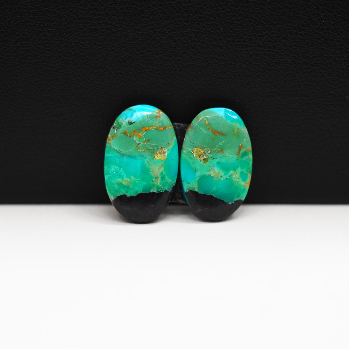 Mohave Buffalo composite pair 17x11x3mm 9.5ct oval cabochon Kingman - photo 2