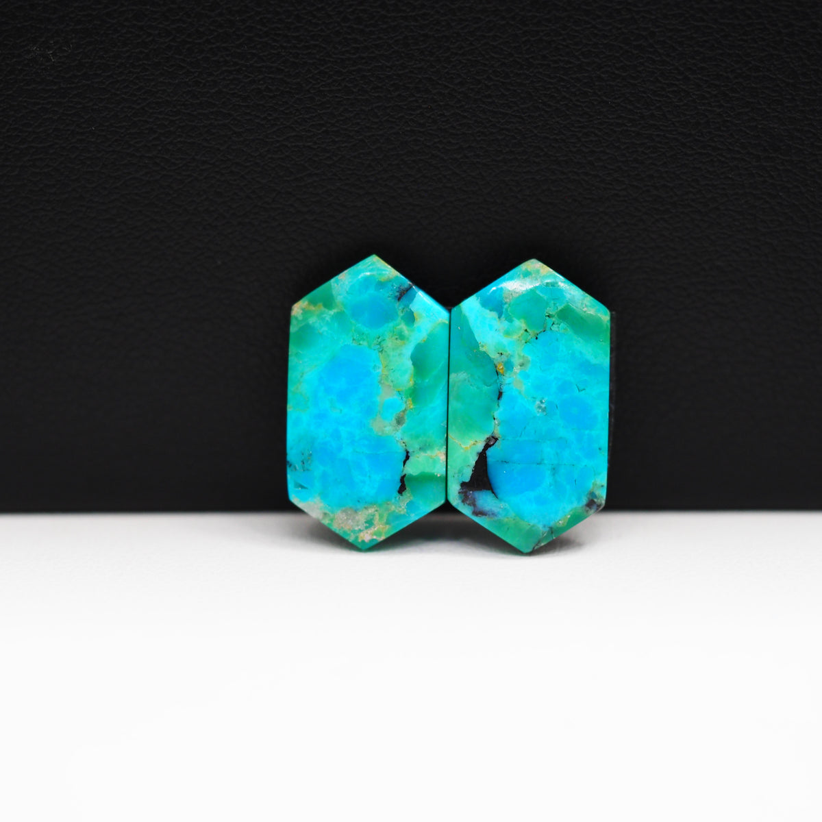Mohave Buffalo composite pair 20x11x3mm 11ct hexagon cabochon Kingman - photo 4