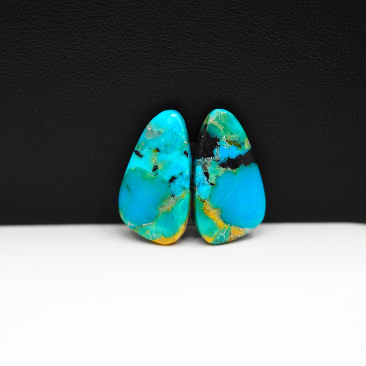 Mohave Buffalo composite pair 19x11x3mm 9.5ct freeform cabochon Kingman - photo 4