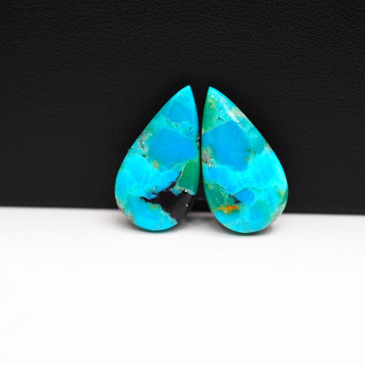 Mohave Buffalo composite pair 22x11x3mm 14ct pear cabochon Kingman - photo 4