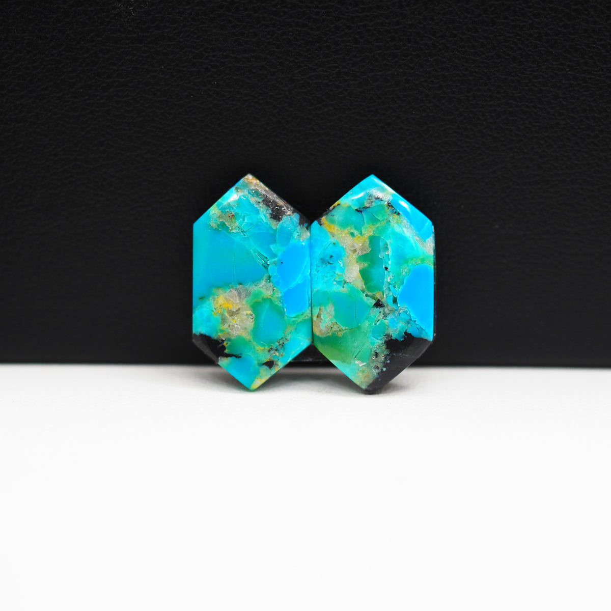 Mohave Buffalo composite pair 19x11x3mm 9ct hexagon cabochon Kingman - photo 4