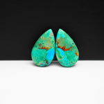 Mohave Buffalo composite pair 20x12x3mm 13ct pear cabochon Kingman - photo 4