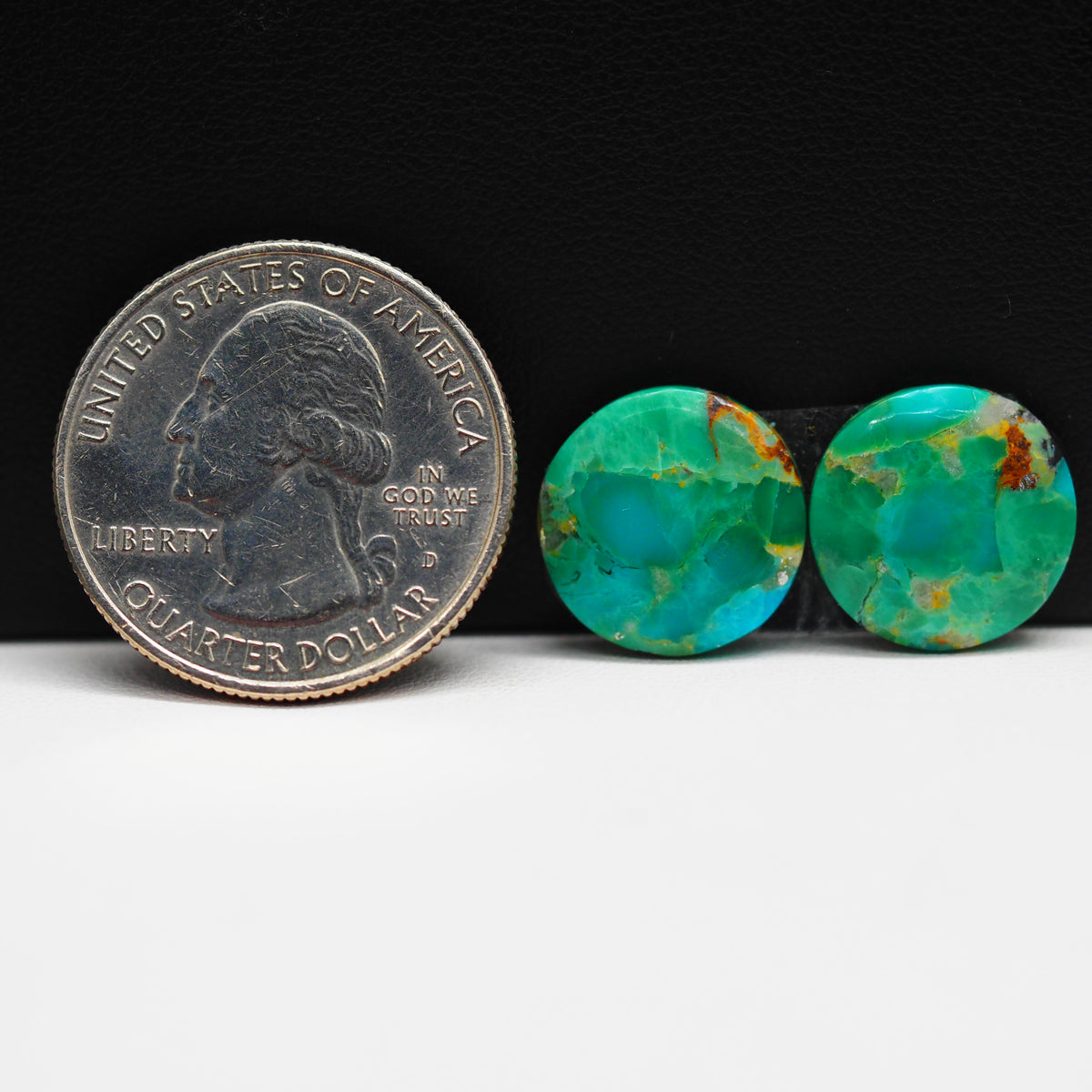 Mohave Buffalo composite pair 14x14x3mm 10ct round cabochon Kingman - photo 1