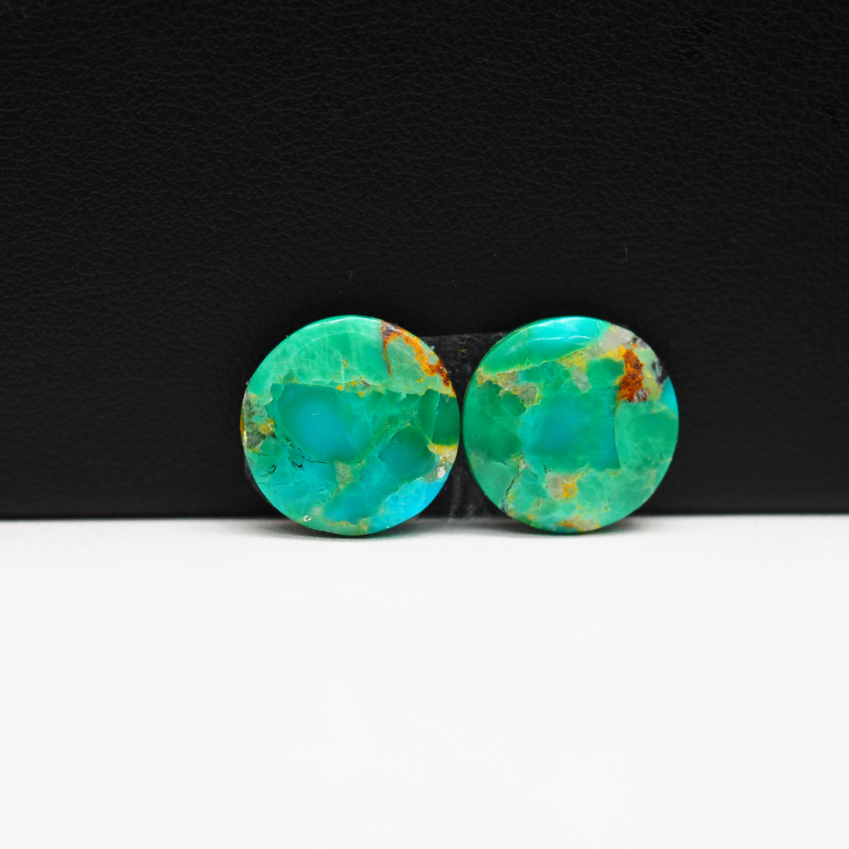 Mohave Buffalo composite pair 14x14x3mm 10ct round cabochon Kingman - photo 2