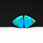 Mohave Buffalo composite pair 15x15x3mm 11ct trillion cabochon Kingman - photo 4