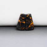 Kingman Black Buffalo Copper Composite Trapezoid Cabochon Pair 19x11x3mm 13.5ct - black stone with bright copper veins - Pedra Gems