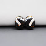 Kingman Black Buffalo Copper Composite Oval Cabochon Pair 14x11x4mm 10ct - black stone with bright copper veins - Pedra Gems