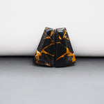 Kingman Black Buffalo Copper Composite Trapezoid Cabochon Pair 22x12x3mm 13.5ct - black stone with bright copper veins - Pedra Gems