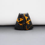 Kingman Black Buffalo Copper Composite Trapezoid Cabochon Pair 21x12x3mm 15ct - black stone with bright copper veins - Pedra Gems