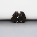 Kingman Black Buffalo Copper Composite Freeform Cabochon Pair 18x11x3mm 10.5ct - black stone with bright copper veins - Pedra Gems