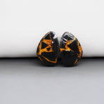 Kingman Black Buffalo Copper Composite Freeform Cabochon Pair 17x11x3mm 11ct - black stone with bright copper veins - Pedra Gems